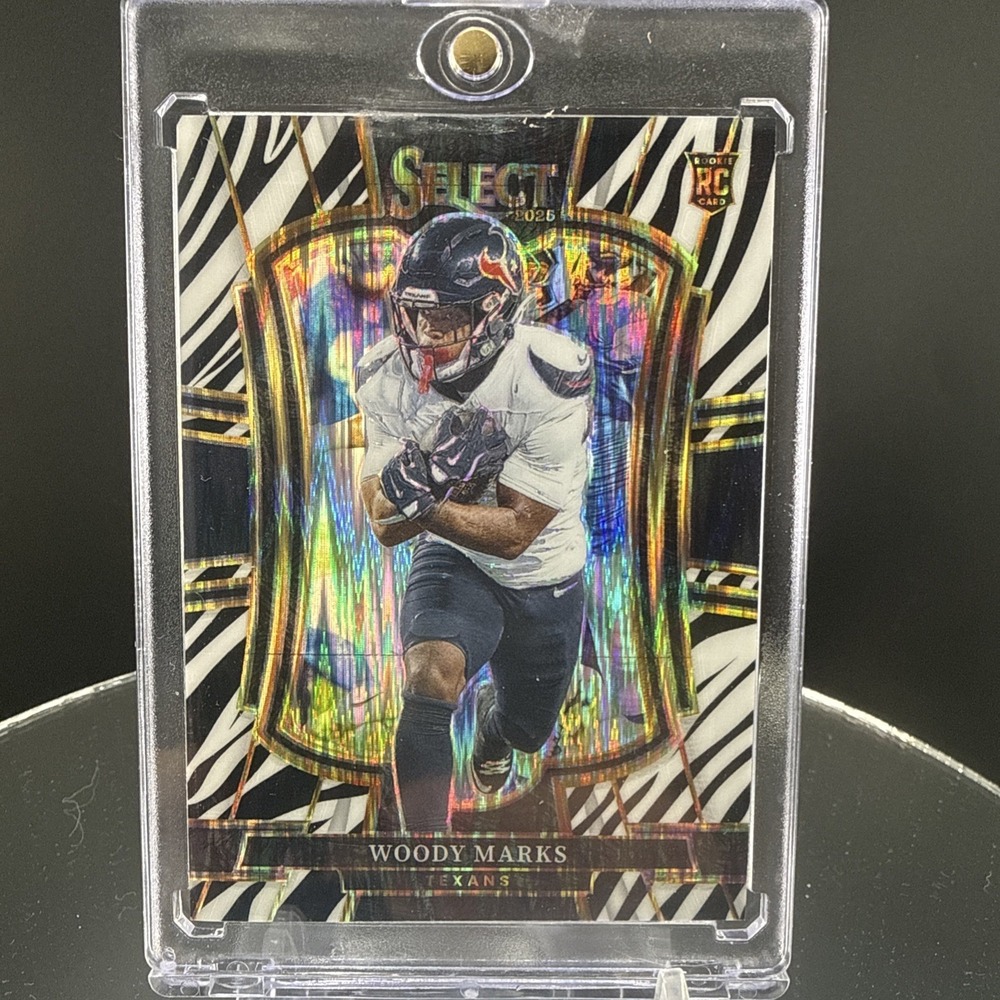 2025 Panini Select‎ Zebra Prizm #135 Woody Marks Rookie RC SP